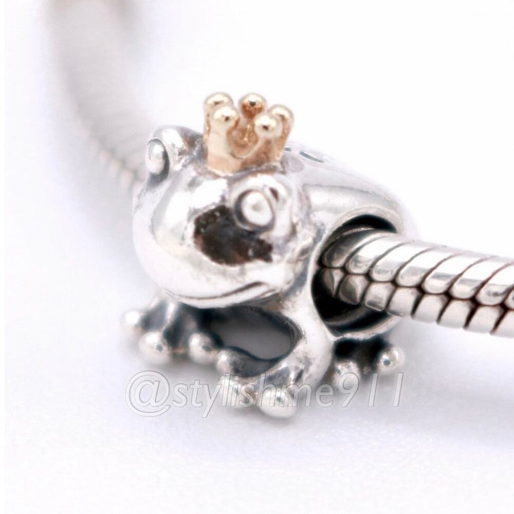 Authentic Pandora Frog Prince Charm with 14K Gold Crown